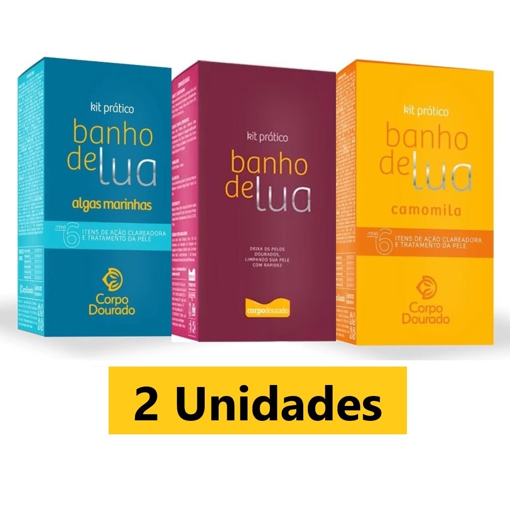 Kit 2 Banho de Lua Corpo Dourado Com 6 Itens em Oferta na Shopee