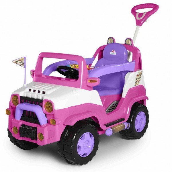 Carrinho Para Passeio e Pedal Infantil Diipi Rosa- Calesita