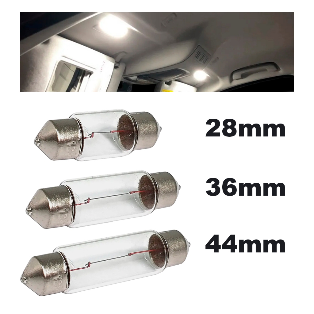 Par Lampada Torpedo C5w Pequena Media Grande Luz Teto Placa Unitário
