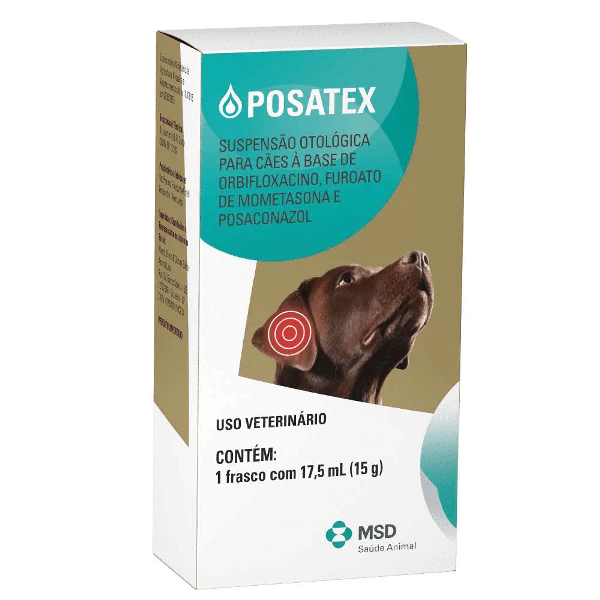 Posatex Suspensão Otológica Otite Cães Anti-inflamatório 17,5ml (15g)