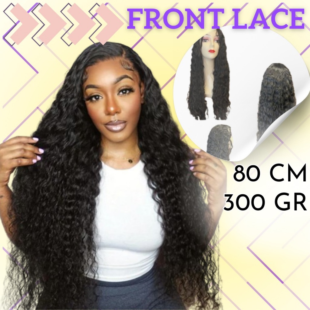 Peruca Front Lace FRISADA Repartição Fixa 80cm