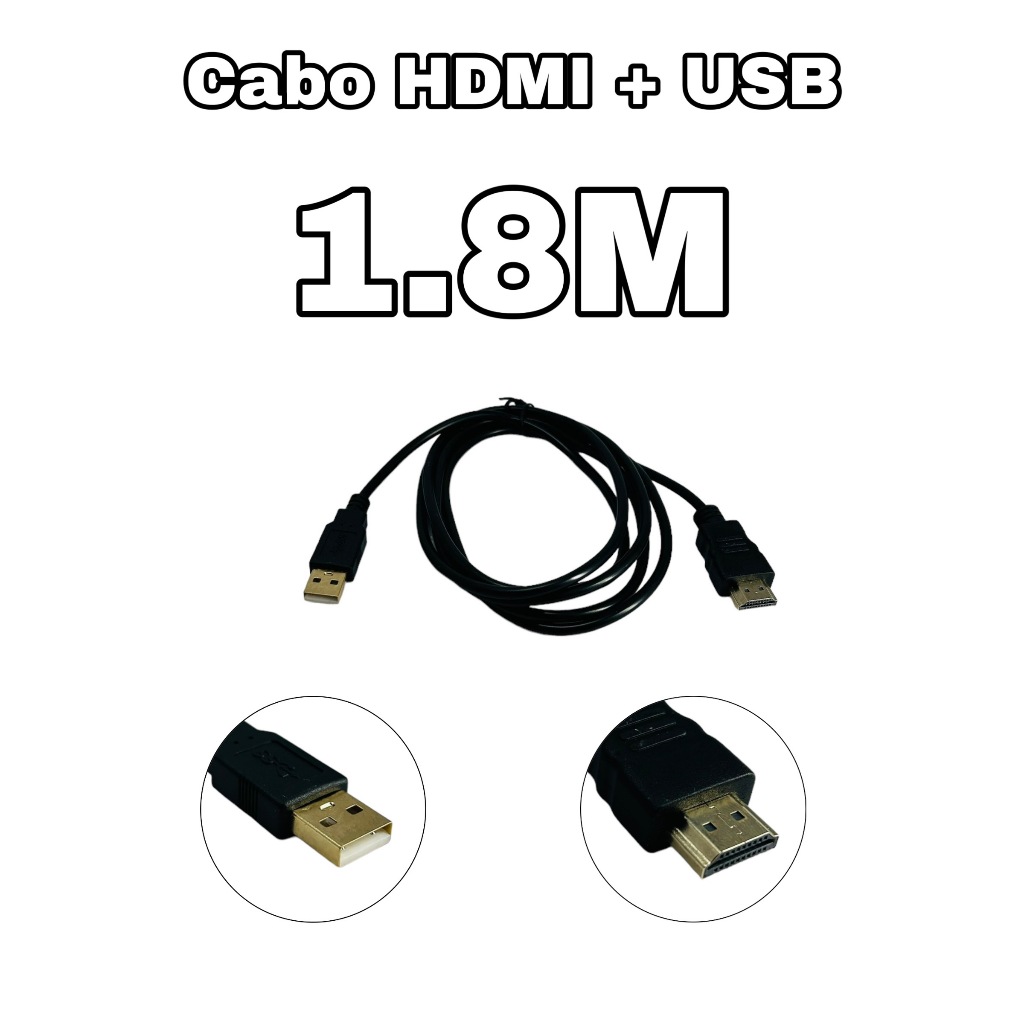 Cabo Hdmi Macho X Usb Macho Cabo Hdmi  X Usb 1.8m em Oferta na Shopee