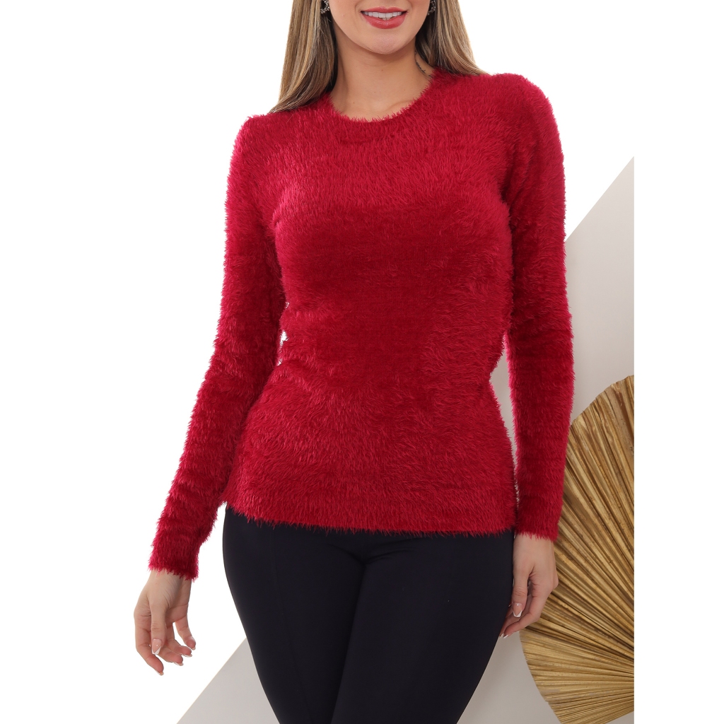BLUSA DE PELINHO COMPRIDA - FEMININO BLUSA DE PELINHO COMPRIDA - FEMININO