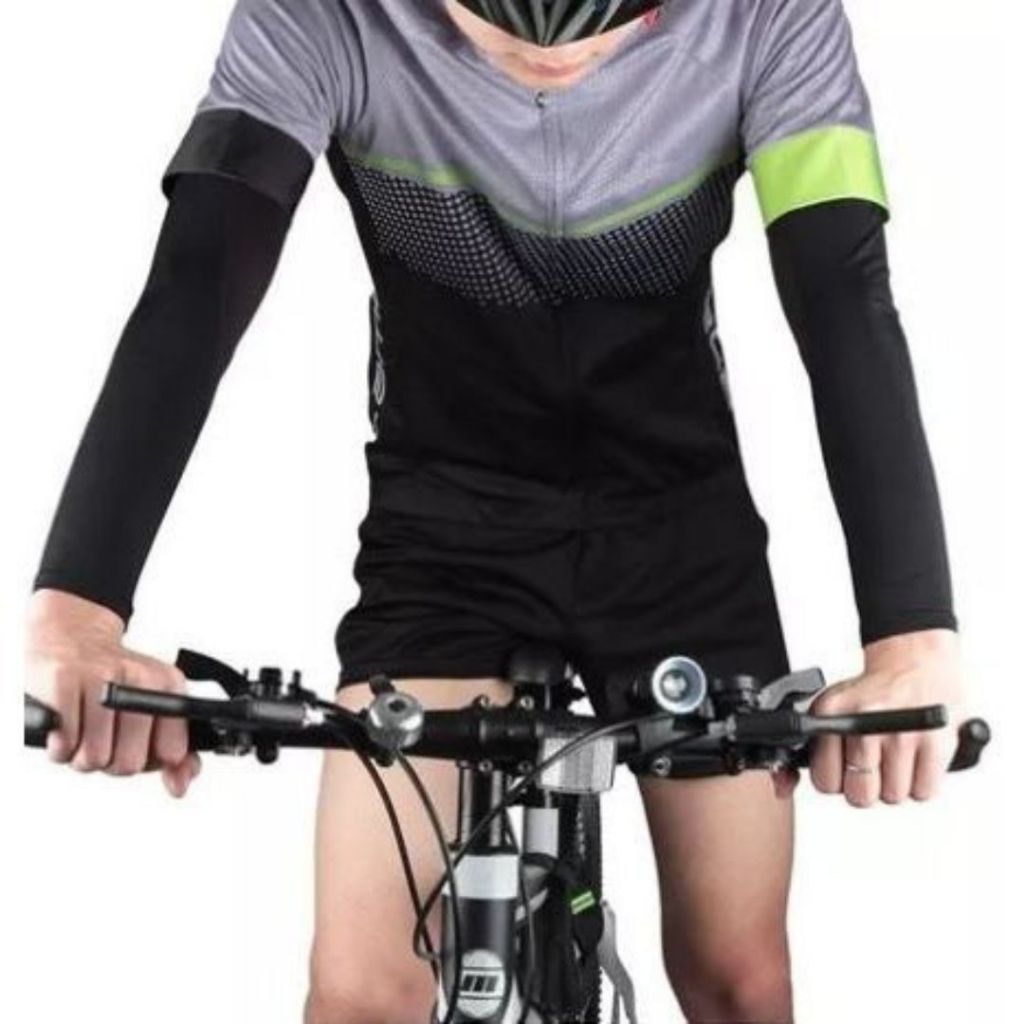 Manguito Ciclismo Mangas Proteção Solar Uv Bike Moto Mangote com Dedo Proteção Solar UV50+