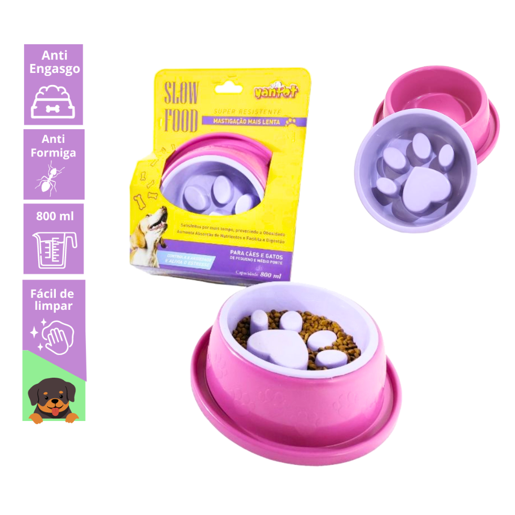 Comedouro Lento para Cães e Gatos Slow Food Cachorro Educativo Pet Anti Stress em Oferta na Shopee