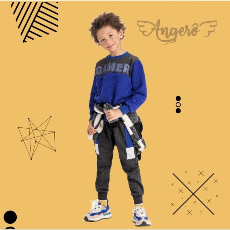Conjunto Infantil Masculino Moletom Matelassê/PA Felpado GAMER Angerô