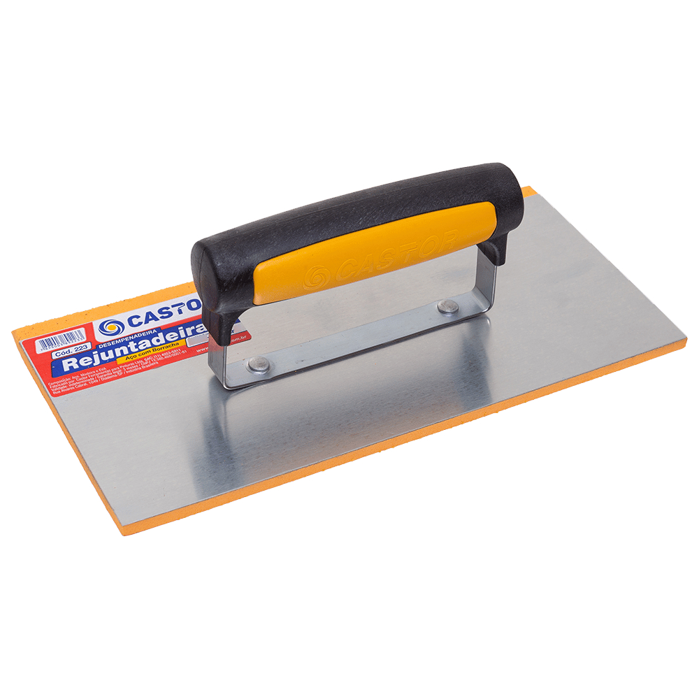 Desempenadeira aço 10x24cm com borracha - Castor em Oferta na Shopee