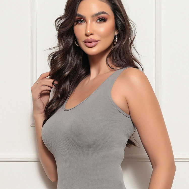 Regata Feminina Canelada Blusinha Básica Poliamida com Elastano em Oferta na Shopee