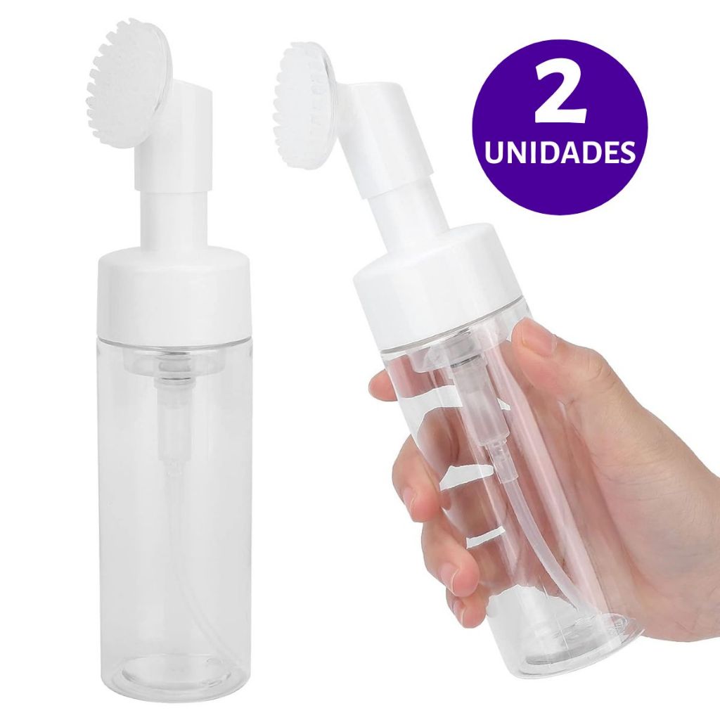 Kit 2 Frasco Pump Espumador 100ml Limpeza Facial Skin Care Cuidados