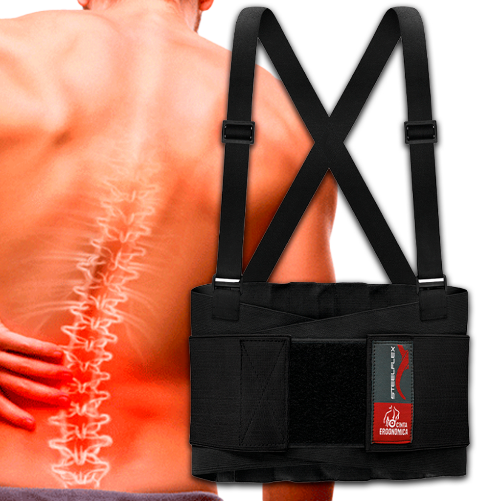 Cinta Ergonomica Reforcada Para Protecao Da Coluna Steelflex