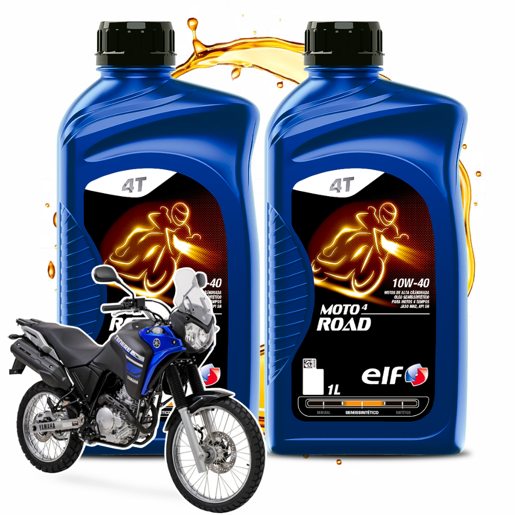 Troca Óleo Yamaha XTZ 250 Ténéré Elf Semisintétco 10w40 Road em Oferta na Shopee