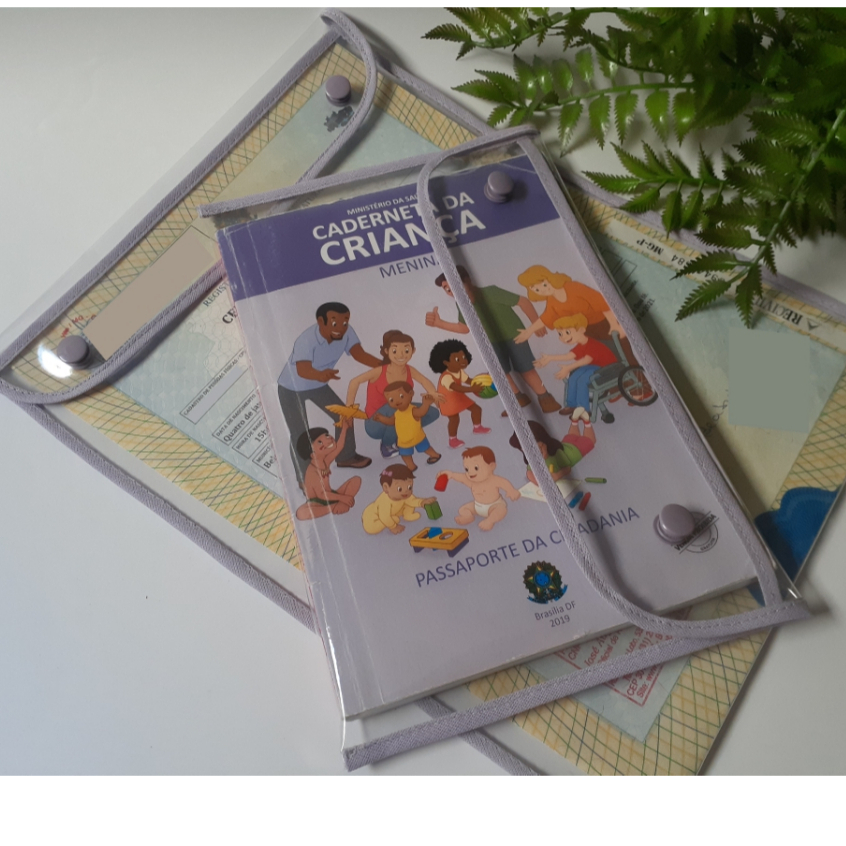 kit capa impermeável para certidão e caderneta de vacinas da criança