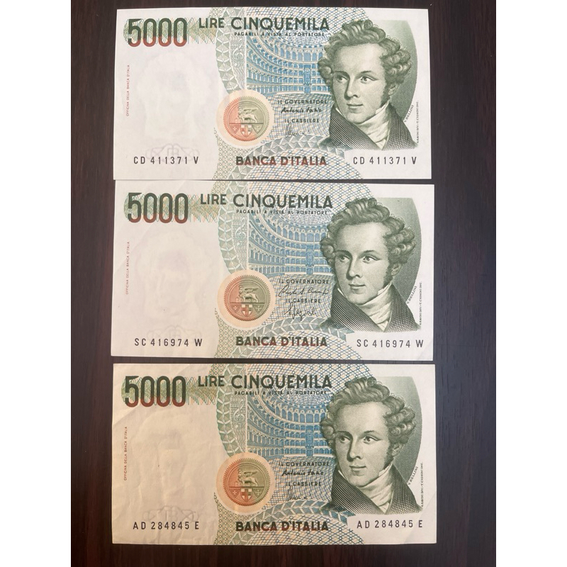 Cedula Itália 🇮🇹 5.000 ₤ - Itália - Lira mbc B453
