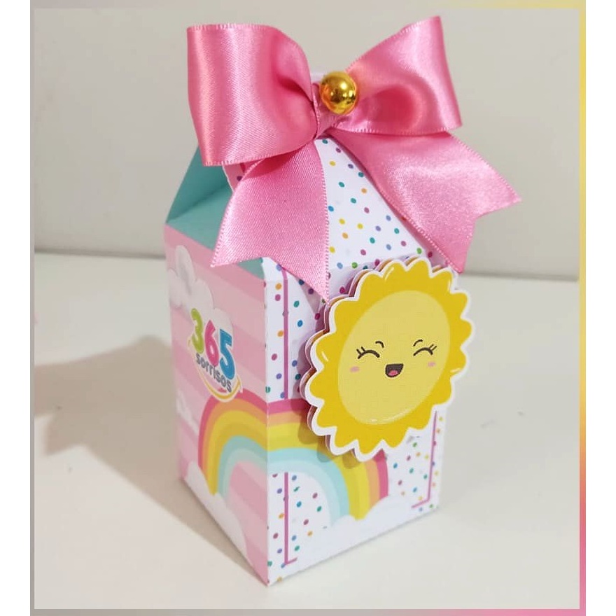 10 Caixas Milk 365 Sorrisos Personalizada Caixinha Lembrancinha para Festa Aniversário 365 Sorrisos