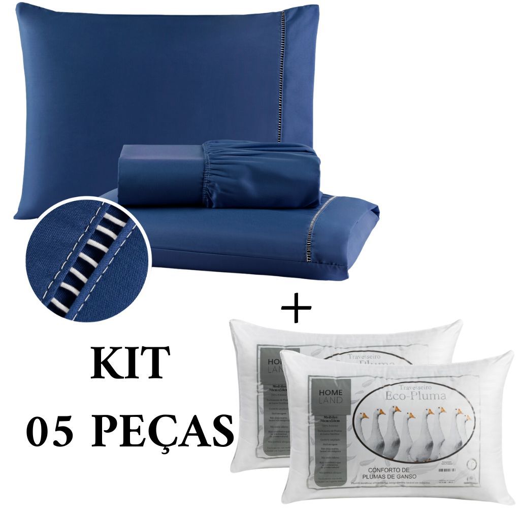 Kit Lençol Casal Queen/Casal/King/Solteiro Com Lençol Elastico 400 Fios Micropercal + Travesseiros · foto 2