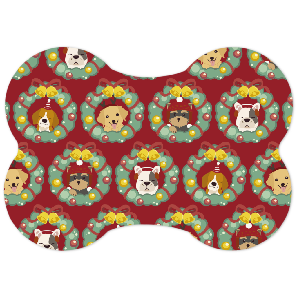 Tapete Pet Ossinho Natalino Antiderrapante Decoração de Natal Guirlanda