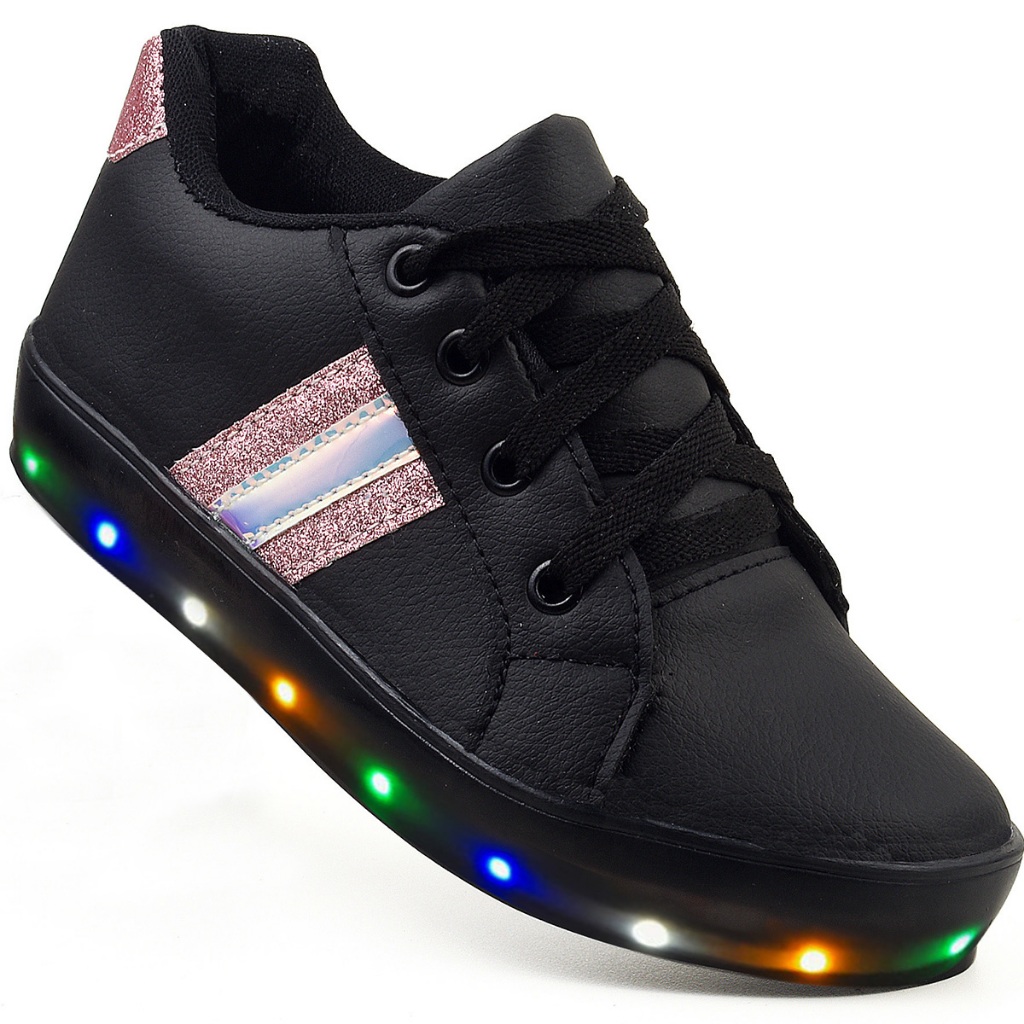 Tenis De Led Feminino Para Crianças Moda Casual Infantil Barato Com Luzinha Macio Leve E Confortável
