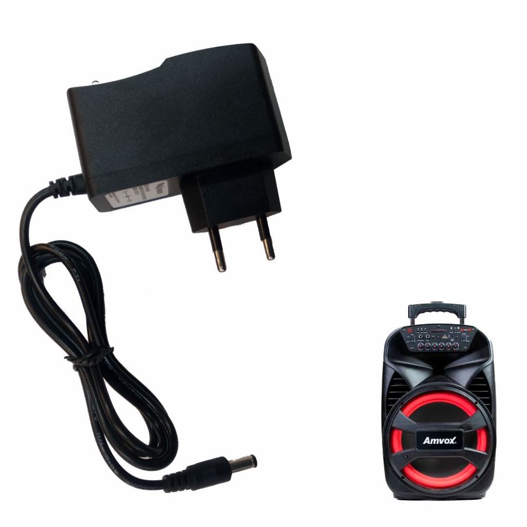 Carregador Específico Para Caixa Amvox ACA 480 Viper II ( Fonte / Cabo de Força / Cabo de Energia ) - R979
