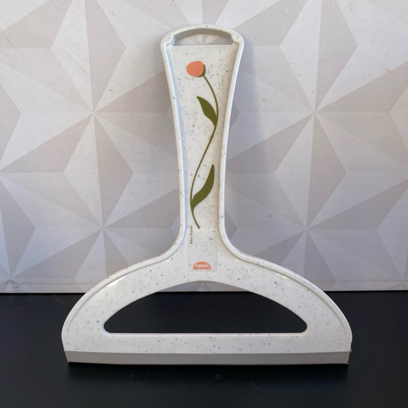 Rodo de pia branco Plasútil decorado com flor branco com borracha para pia de cozinha - rodinho de pias de limpeza ou lavanderia com flores