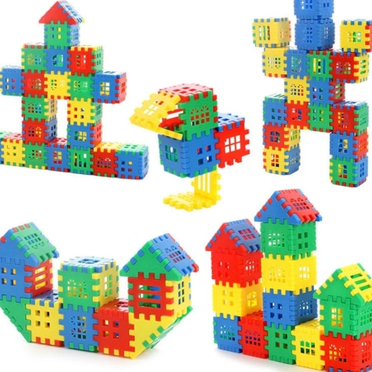 BRINQUEDO KIT COM 160 UNIDADES BLOCOS DE MONTAR CASINHA MONTA MONTA COLORIDO em Oferta na Shopee