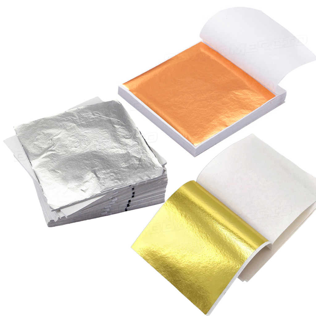 100 Folha Mix 33 Ouro 33 Prata 33 Rose Douramento Artesanato em Oferta na Shopee