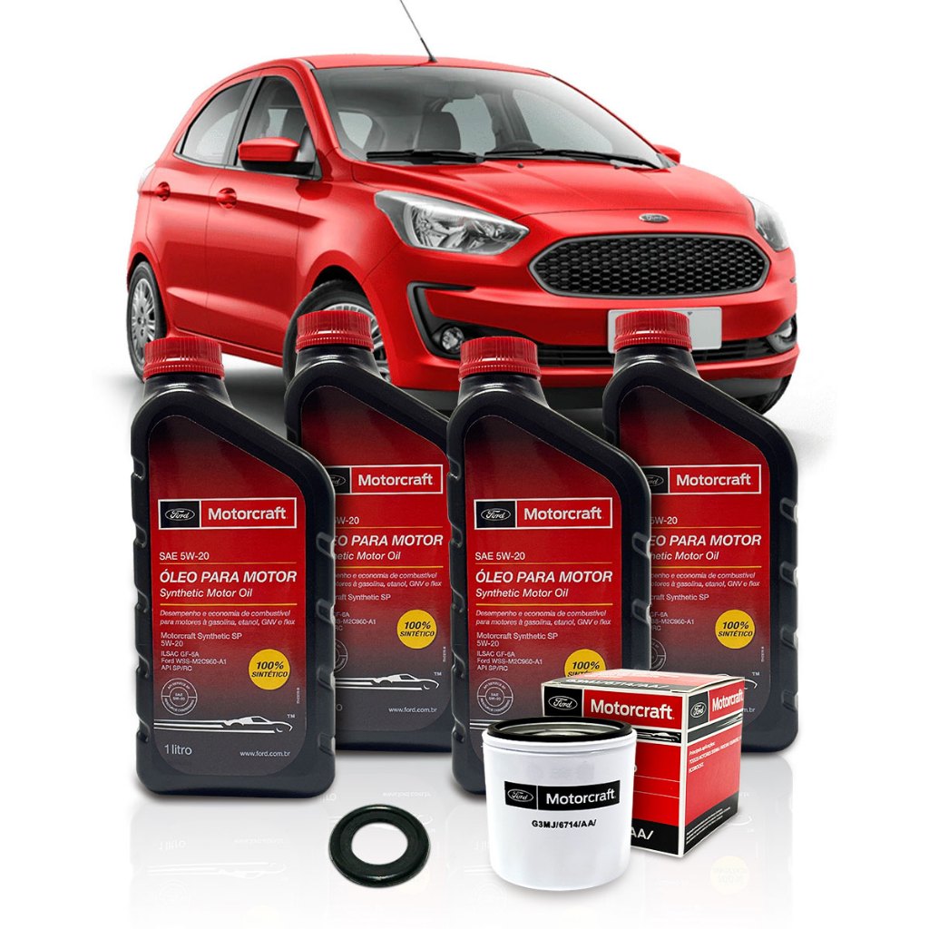 Kit Revisão Troca de Óleo Original Motorcraft 5w20 Ford Ka 1.0 1.5 2018 2019 2020 2021