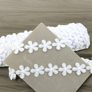 Renda Guipir Branco Flor SA654 - Larg: 2,5cm - 13,70 Mts Decoração Artesanato Véu CCB em Oferta na Shopee