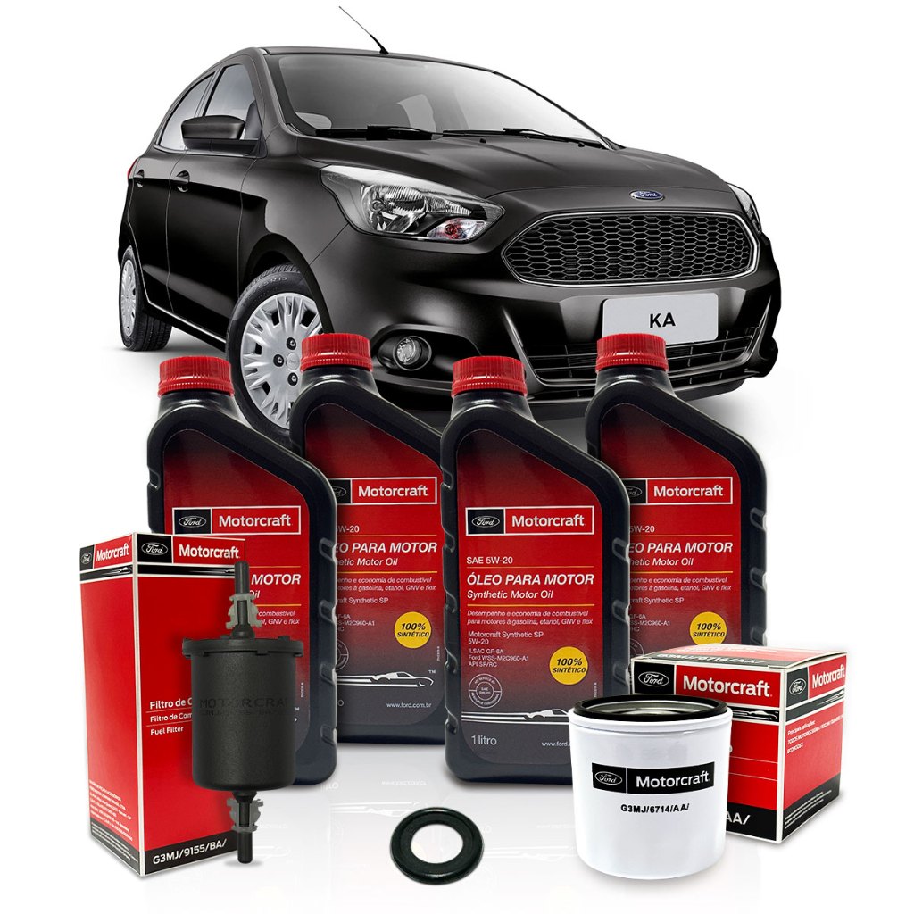 Kit Revisão Óleo e Filtros Original Motorcraft 5w20 Ford Ka 1.0 1.5 2019 2020 2021