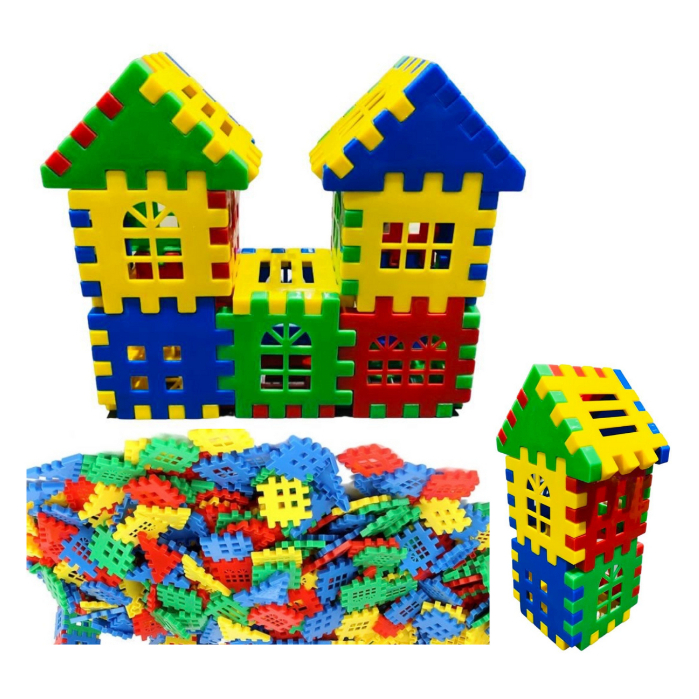 KIT COM 48 PEÇAS BLOCOS CASINHA DE MONTAR BRINQUEDO INFANTIL PARA CRIANÇAS DIVERSÃO em Oferta na Shopee