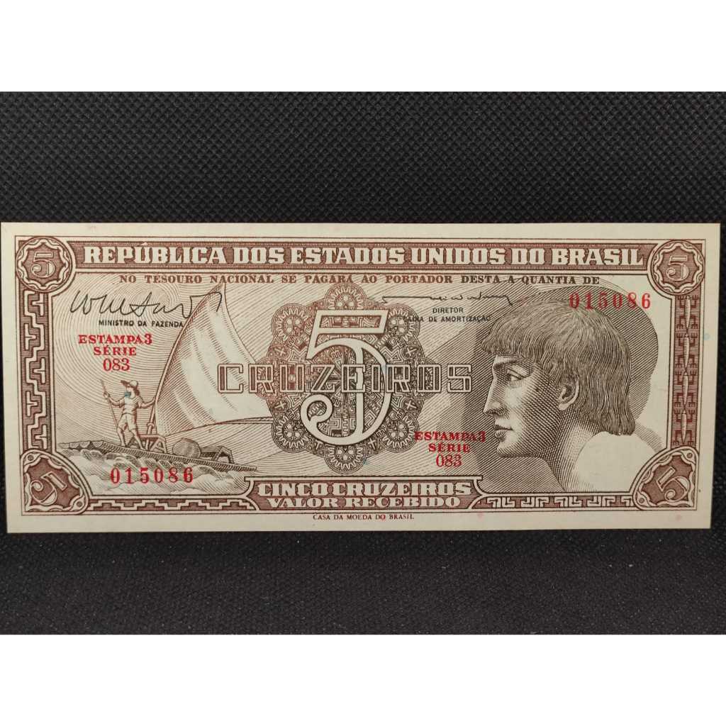 Cédula cinco cruzeiros do Índio série 083 FE C112