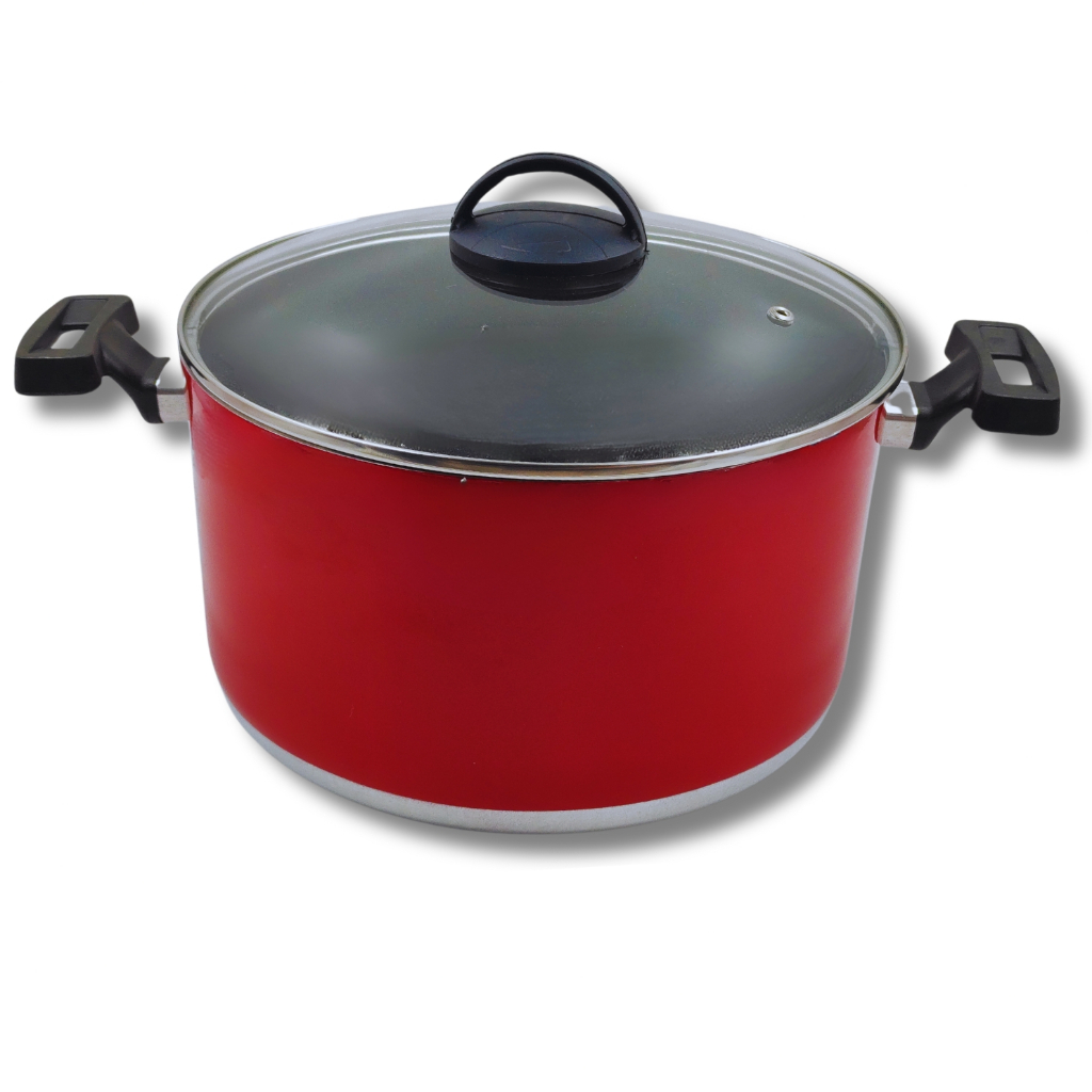 Panela/Caldeirão/Panelão 20cm Antiaderente Teflon Dakasa Cores Vermelho e Preto Caçarola de Arroz em Oferta na Shopee