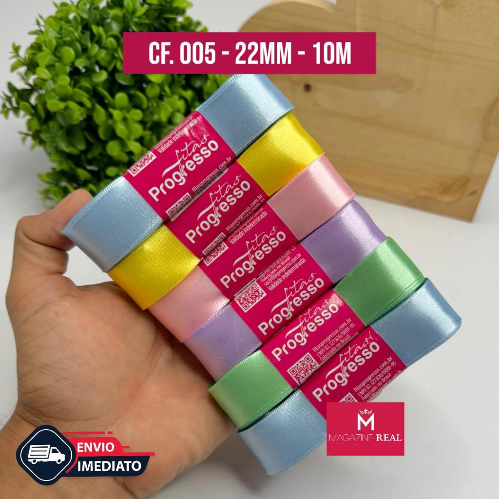 Fita de Cetim Progresso N°5 22mm - 10mts em Oferta na Shopee