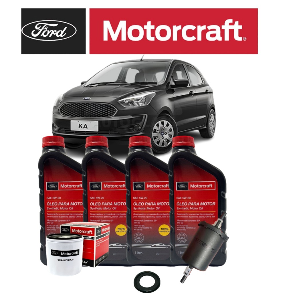 Kit Óleo Motorcraft 5w20 100% sintetico Ford Ka 1.0 1.5 2014 Até 2018 Original Ford