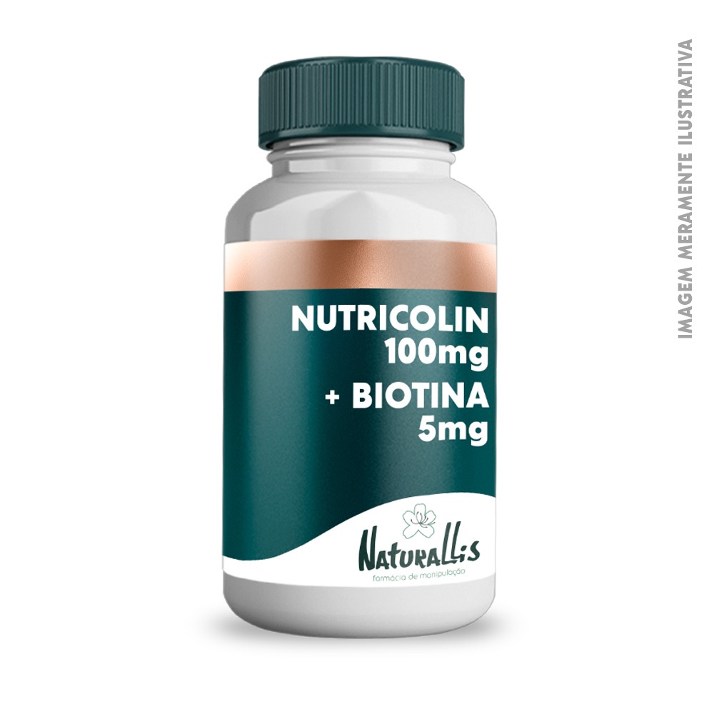 Nutricolin 100mg + Biotina 5mg - Pele, cabelos e unhas - 30 cápsulas em Oferta na Shopee
