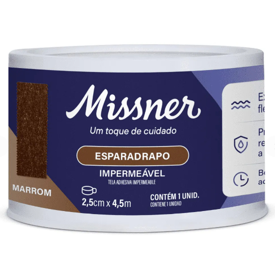 Esparadrapo Impermeável Marrom Pele Negra Missner 2,5cm X 4,5m em Oferta na Shopee