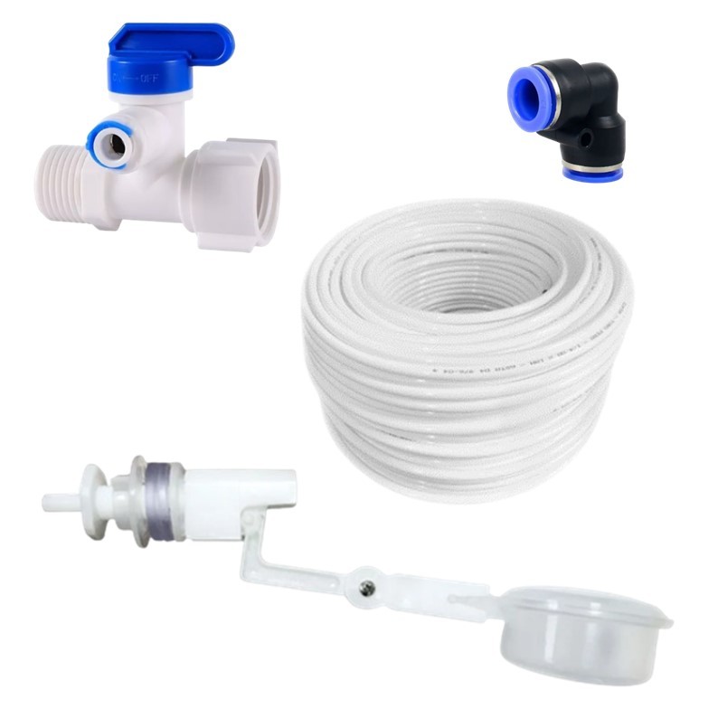 Kit Boia + Registro Rosca Macho e Fêmea 1/2” e Saída de 1/4” + Engate Rápido 1/4"+ Mangueira 1/4"