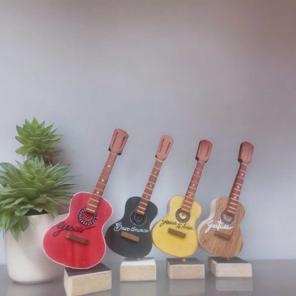 Miniatura de violão frases bíblicas, lembrancinhas evangelicas