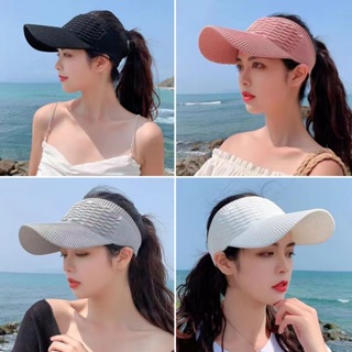 Kit 2 Chapéu/Boné Feminino De Aba Longa Respirável Com Viseira Para Uso Externo  Em Cor Lisa lindo em Oferta na Shopee
