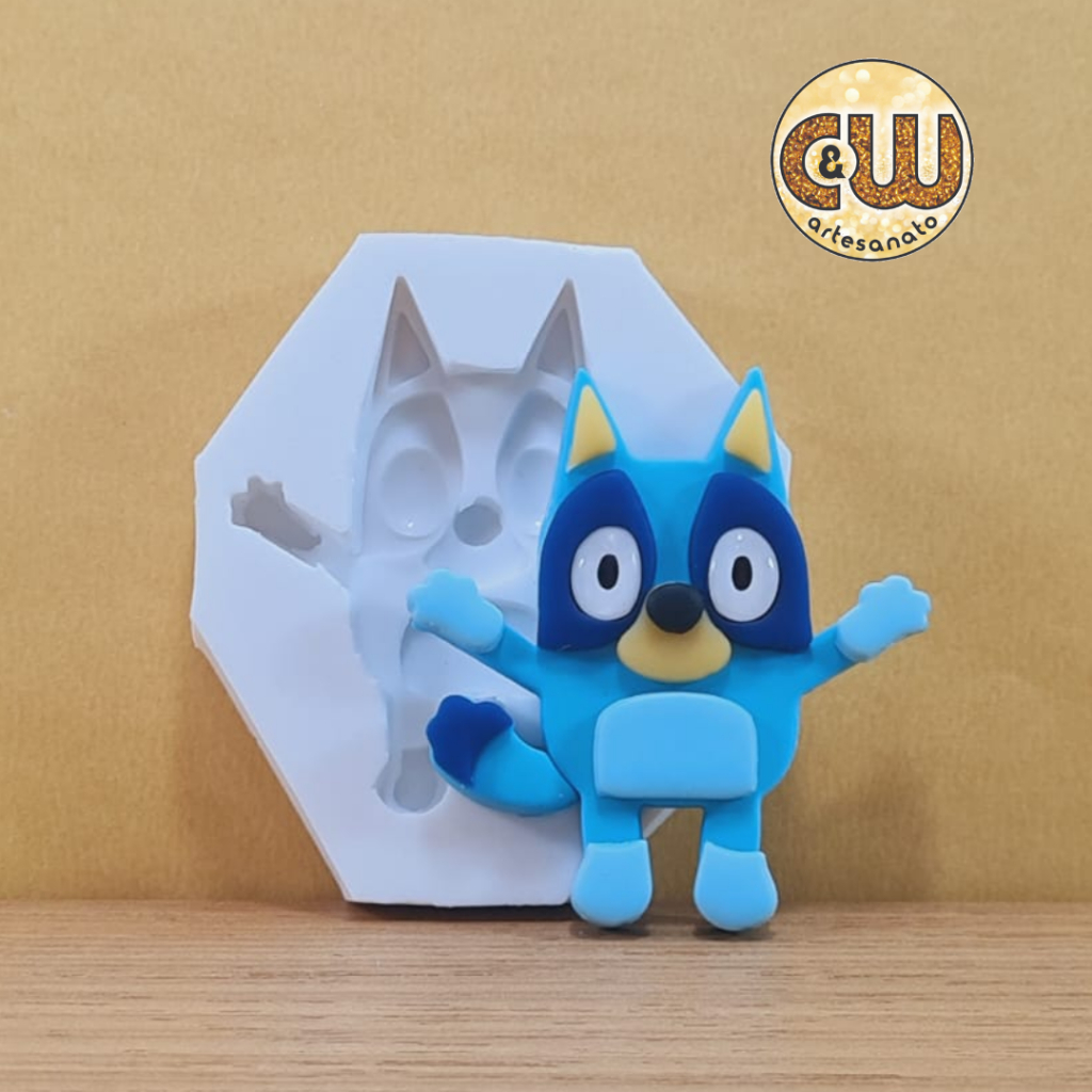 Molde Silicone  Bandit - Bluey / Cachorro  - Decoração, Confeitaria e Artesanato – Biscuit - Festa