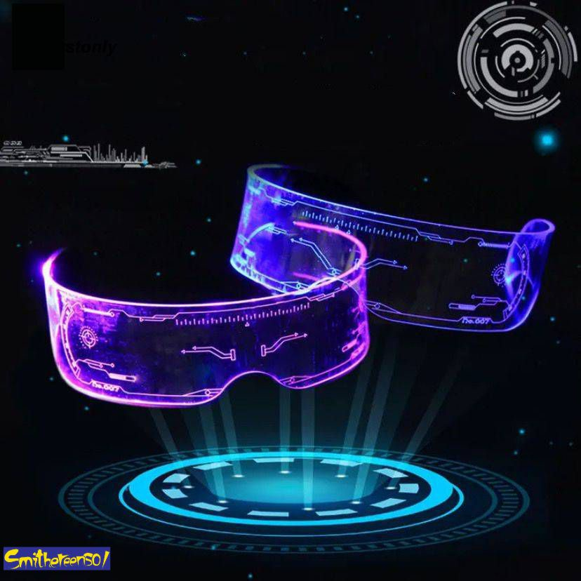 Oculos Led Festa Brilha Pisca Neon Festa Eletronica Luminoso Balada Multicolorido Cosplay Snel Home