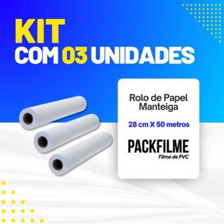 KIT 3 Rolo De Papel Manteiga 28 Cm X 50 Metros em Oferta na Shopee