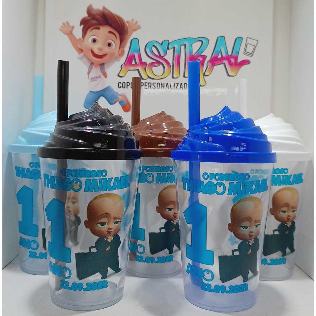 KIT COPO TWISTER PERSONALIZADO 300ML PODEROSO CHEFINHO (TAMPA CHANTILLY) em Oferta na Shopee