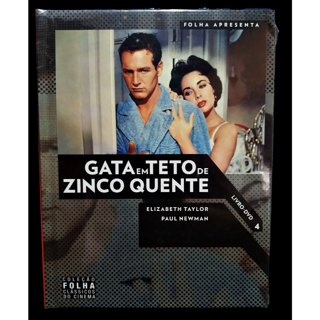 Gato em Teto de Zinco Quente I Elizabeth Taylor I Paul Newman I Coleção Folha Clássicos do Cinema I Livro-DVD 4 I Filme I NOVO