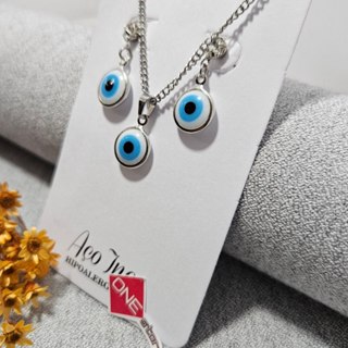 Colar Olho Grego Kit Com Brincos Aço Inox Feminino Minimalista em Oferta na Shopee