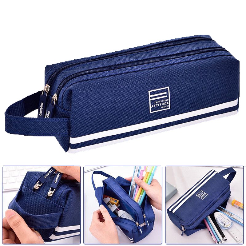 Estojo Escolar Lisa Com Alca 2 Divisórias Interna Necessaire