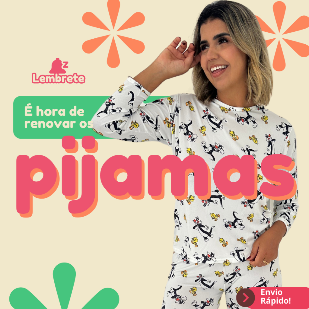 Kit com 2 Pijamas Meia estação de personagens virginia Adulto Pijama quente