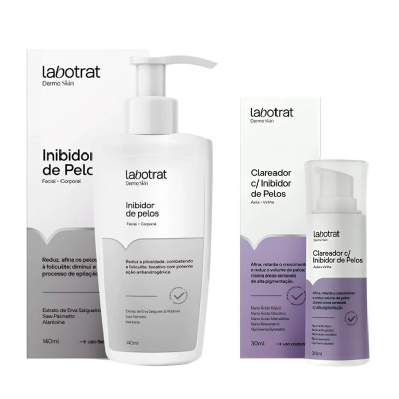 Kit Clareador Com Inibidor de Pelos Axila e Virilha + Inibidor de Pelos Facial e Corporal Labotrat