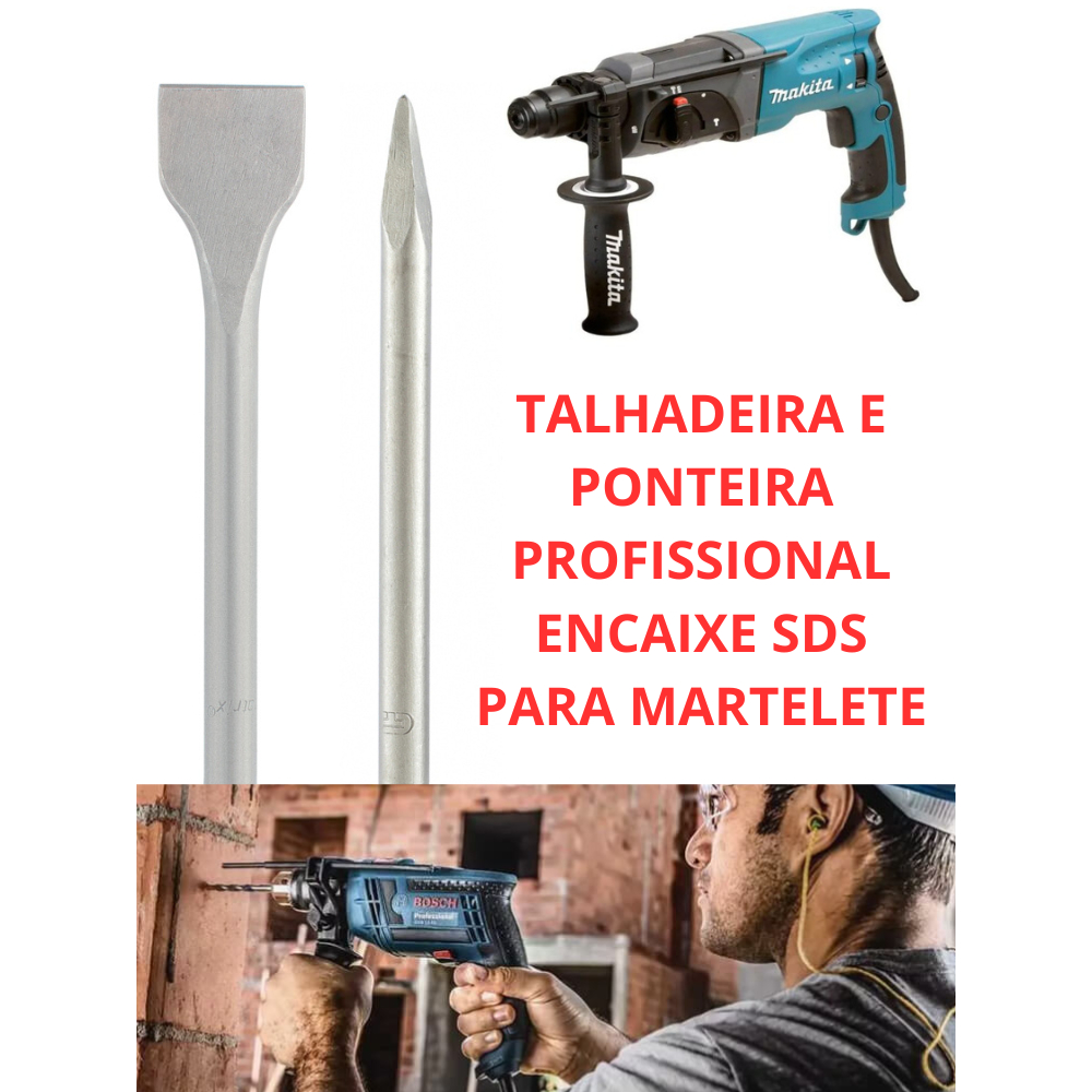 Mtx Kit Talhadeira E Ponteira 14x250mm Sds Plus P/ Martelete Aço