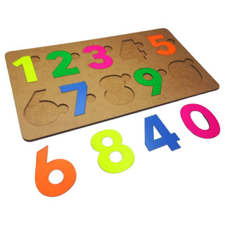 Tabuleiro Educativo Númeos em Mdf Neon em Oferta na Shopee