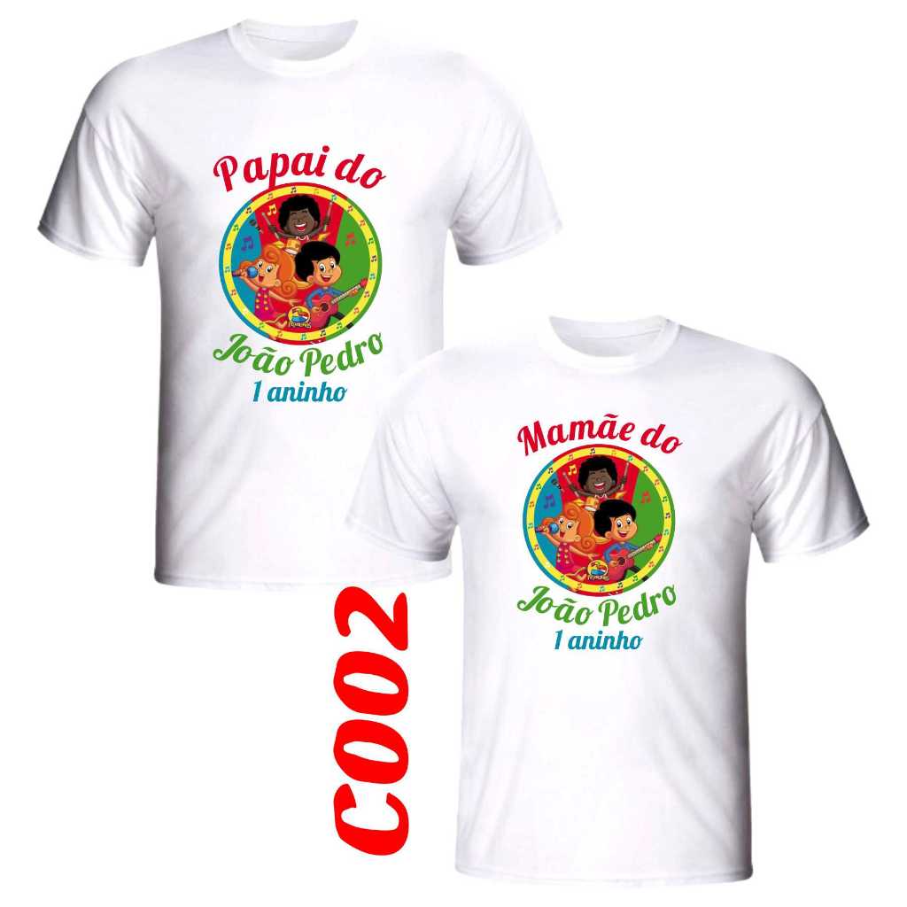 Kit 2 Camisetas aniversário personalizada com tema " 3 Palavrinhas" ou com sua arte em Oferta na Shopee